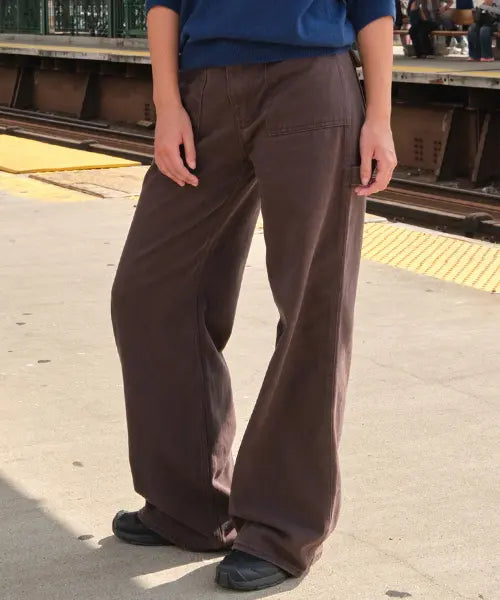 [SOMEWHEREBUTTER] Barrett Cotton Carpenter Pants - Brown