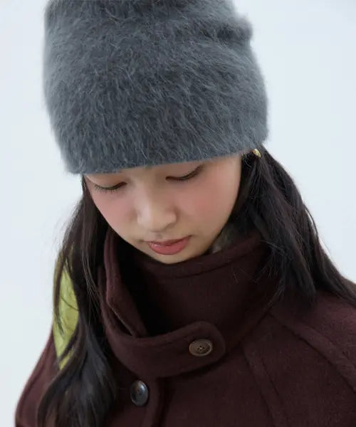 [MICHIKO LONDON KOSHINO] Hairy Wool Beanie Charcoal / 헤어리 울 비니 차콜