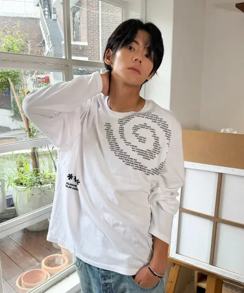[AMOU] Molly Shell Long Sleeve T-Shirt White / Molly Shell Long Sleeve WHITE