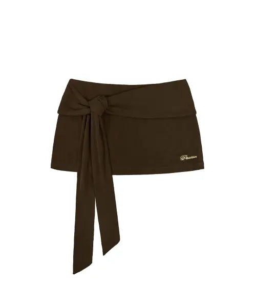 [PASION] Colette Slim Glam Mini Skirt_Brown / 콜레트 슬림 글램 미니 스커트_브라운 Colette Slim Glam Mini Skirt_Brown