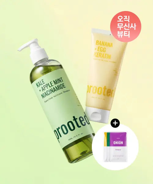 [PROOTED] Kale Shampoo + Banana Treatment Set / [케바SET][지성두피/1초물미역] 케일샴푸 + 바나나트리트먼트