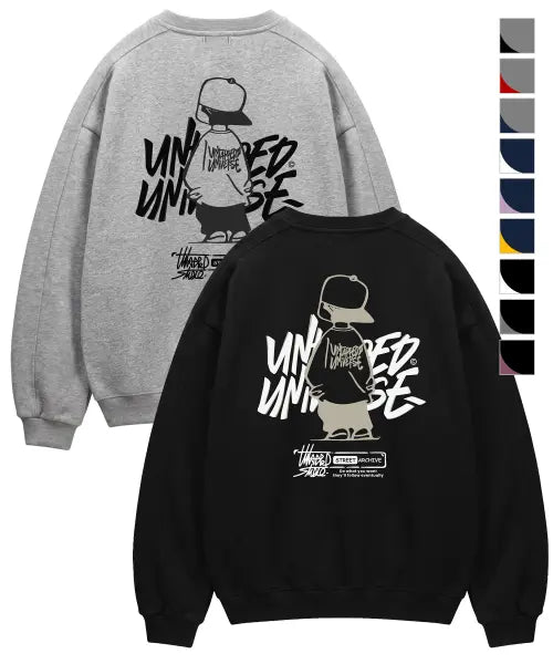 [UNTAPPED STUDIO] 340G Urban Youth Essential Side-Panel Cut Oversized Sweat T-Shirt 9 Colors / 340G Urban Youth 에센셜 사이드 절개 오버핏 맨투맨 스웨트 티셔츠 9Color