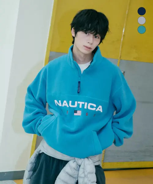 [NAUTICA] 83FLAG POLAR SPELLOUT HALF ZIP(VINTAGE GREEN) 234 / 83플래그 폴라 스펠아웃 하프 집업(빈티지그린) NFL2346GRZ