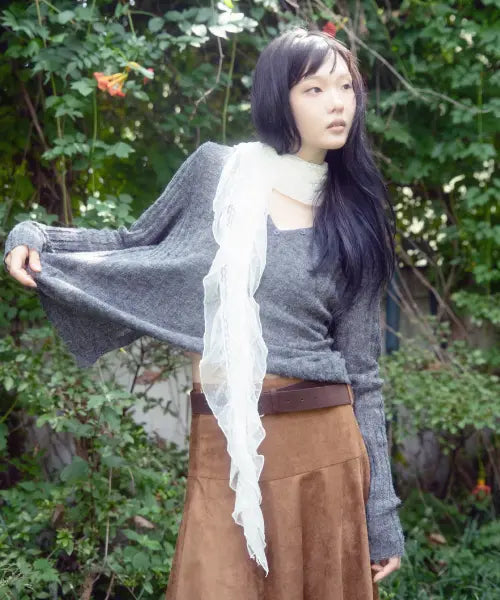 [FDR] Chloe Reverse Henley Cardigan Knit_Charcoal