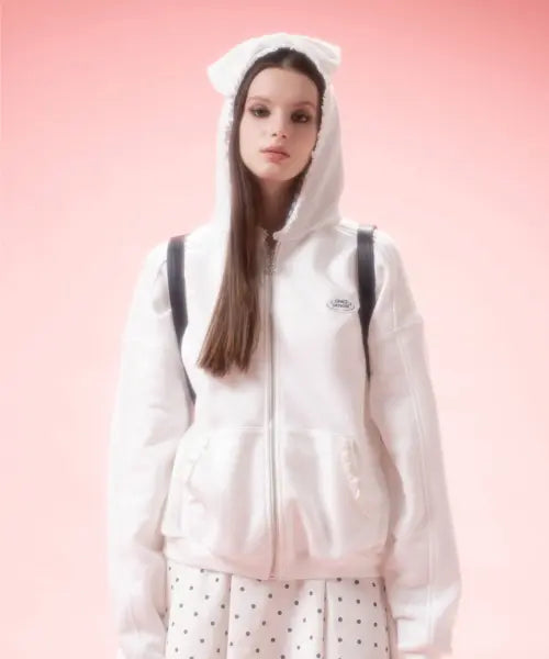 [DRYROSE] BIG RIBBON HOODIE (WH) / 빅 리본 후디 (화이트)