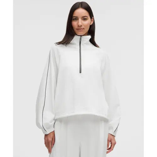 [LULULEMON] Seersucker WovenAir Funnel Neck Half-Zip / 시어서커 WovenAir 퍼넬넥 하프집  WHWH