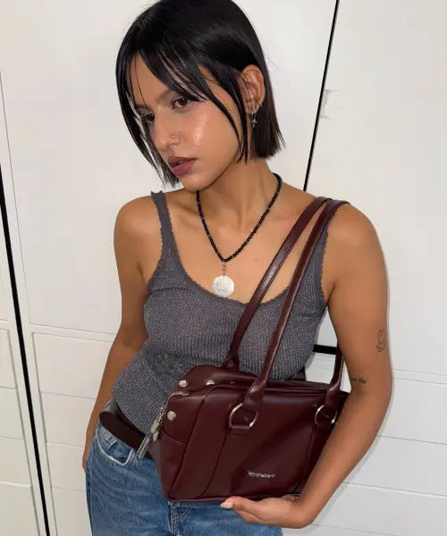 [FILLINTHEBLANK] Stud Radio Bag(Burgundy)