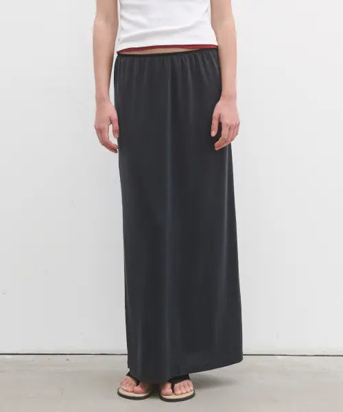 [POSZER] Soft Modal Maxi Skirt (Charcoal Navy) / 소프트 모달 맥시 스커트 (차콜 네이비)