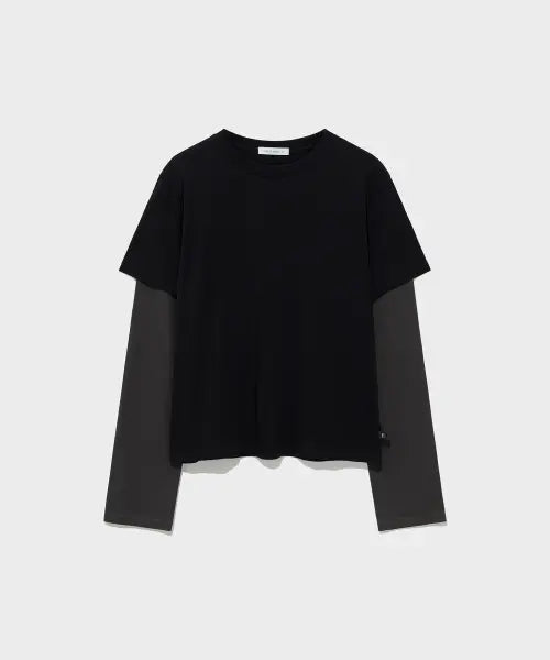 [LOW CLASSIC] Lc LAYERED TEE_BLACK [LC263TS04BK]