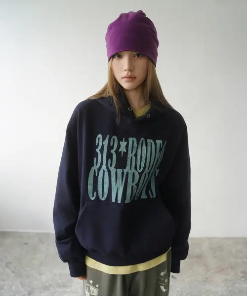 [MIMTHEWARDROBE] Rodeo Cowboy Hoodie_Navy / 로데오 카우보이 후드티_네이비
