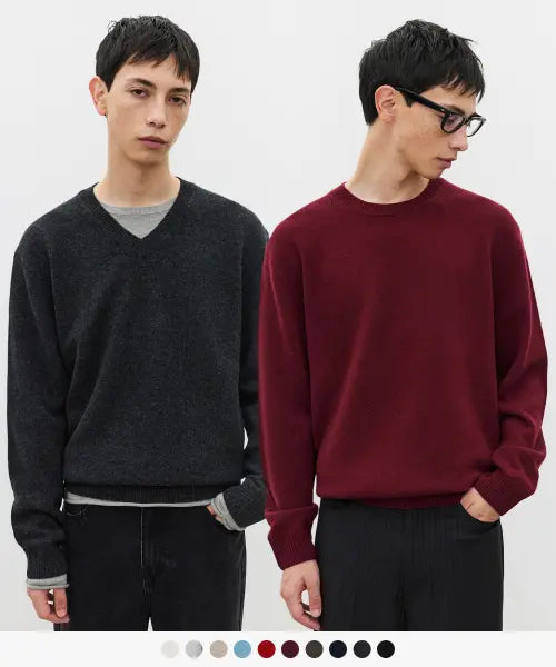 [SUARE] 100 Fine Merino Wool Knit (2 Types) / 파인 메리노 울 100 니트 (2종)