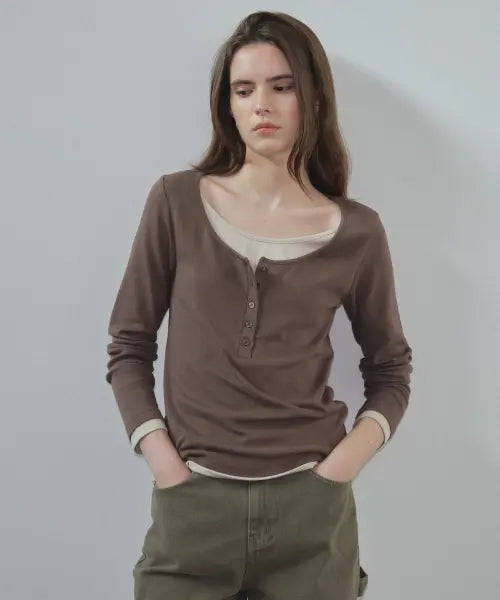 [TILL I DIE] HENRY LAYERED MODAL TEE [TIFA04LT11]_Brown