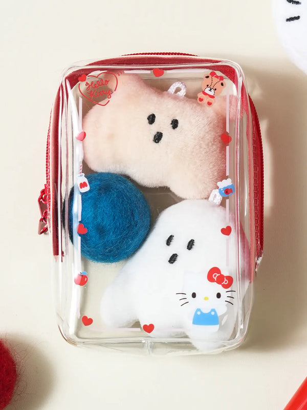 [DAISO] Hello Kitty Transparent Doll Pouch / 헬로키티 인형 보관 투명 파우치