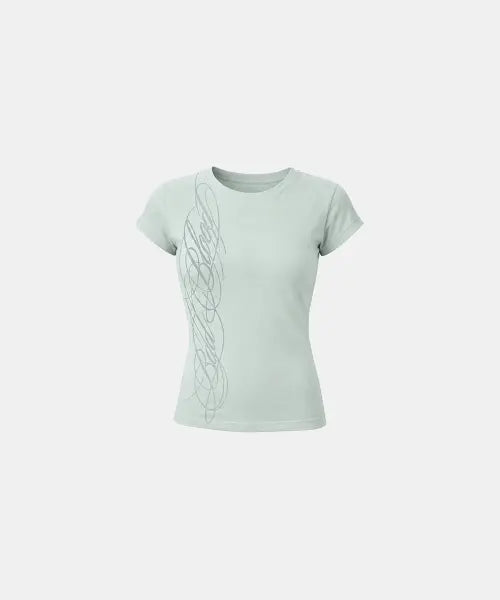 [BADBLOOD] Dark Classic 2 Crewneck Half Sleeve T-Shirt - Mint / 다크 클래식2 크루넥 1/2 티셔츠 - 민트