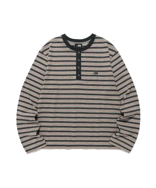 [NICEGHOSTCLUB] STRIPE HENLEY LS TEE_GREY(NG2GFUT551A)