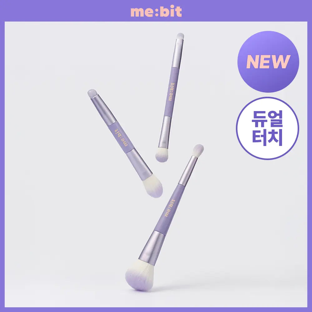 [미빗] Mivv Dual Touch Brush Set (3 Types) / [NEW/듀얼타입] 미빗 듀얼 터치 브러쉬 3종 (눈매트임/윤곽쉐딩/생기부스터)