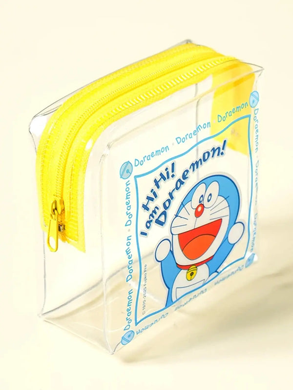 [DAISO] Doraemon Small Transparent Pouch - Blue / 도라에몽 투명 파우치 소형 블루
