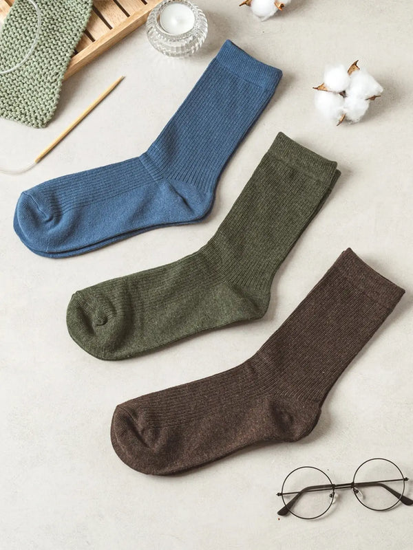 [Monfute] Monfoot Men's Basic Long Socks (3-Pack) / 몬풋 남성 기본 장목 번들 양말 3개 컬러