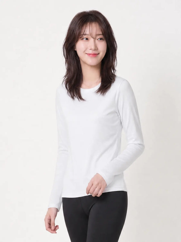 [DAISO] Long Sleeve T-Shirt with Built-in Cap, L, White / 캡 내장 긴팔 티셔츠 L 화이트
