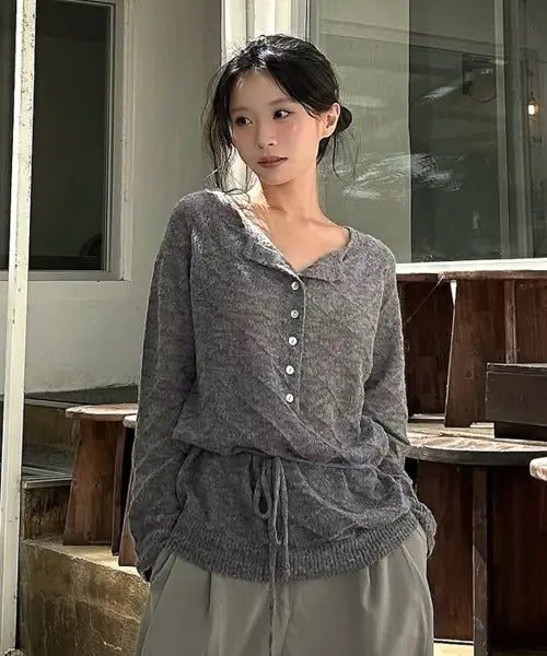 [GENERALIDEA] woman hairy dia sheer knit pullover [charcoal] / [유제니 PICK] 헤어리 다이아 시어 니트 풀오버 [CHARCOAL] / GF3LKP508