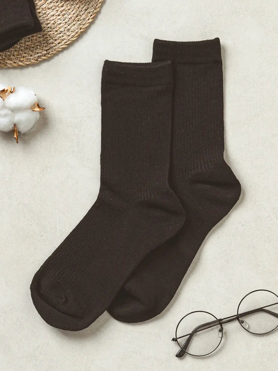 [Monfute] Monfoot Men's Basic Long Socks 3-Pack Black / 몬풋 남성 기본 장목 번들 양말 3개 블랙
