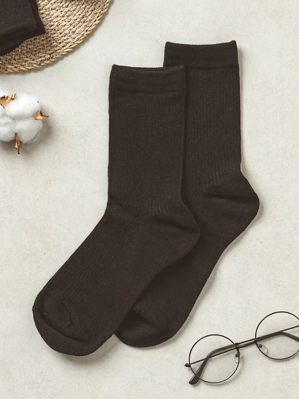 [Monfute] Monfoot Men's Basic Long Socks 3-Pack Black / 몬풋 남성 기본 장목 번들 양말 3개 블랙