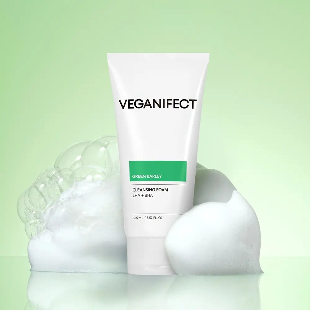 [Veganifect] Vegan Effect Green Barley LHA Deep Cleansing Foam 165ml / [여드름기능성/약알카리성] 비건이펙트 청보리 LHA 딥클렌징 폼 165ml