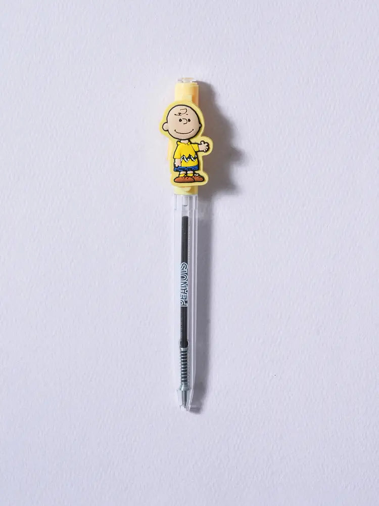 [DAISO] Peanuts Charlie Brown Rotating Mascot Ballpoint Pen 0.5mm Black / 피너츠 찰리 브라운 회전식 마스코트 볼펜 0.5 mm 블랙