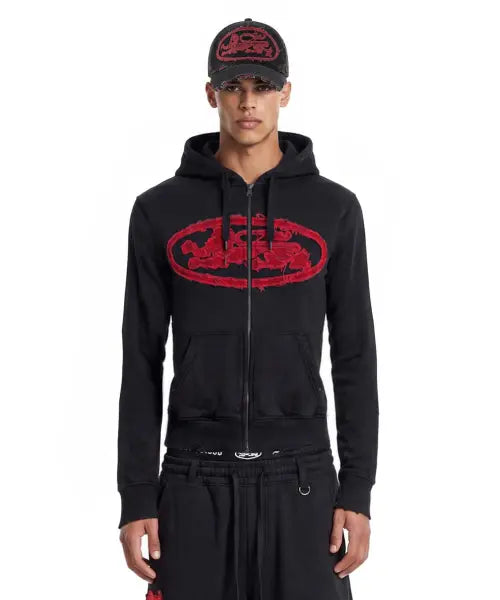 [BADBLOOD] Mystic Capsule Patch Hooded Zip-Up - Black / 미스틱 캡슐 패치 후드 집업 – 블랙