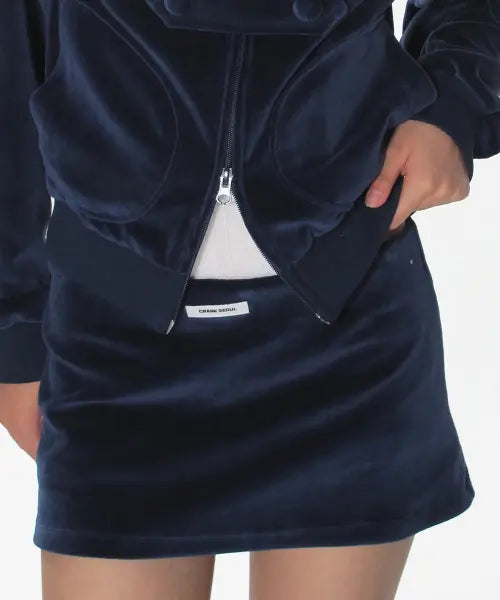 [CRANK] TERRY MICRO SKIRT_NAVY / 테리 마이크로 스커트_네이비