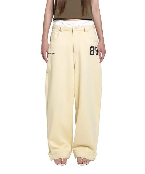 [ROUGHTYPE] Balloon-fit Patch Sweatpants - Butter