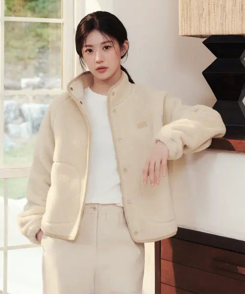 [MARITHÉ + FRANҪOIS GIRBAUD] W HIGH NECK FLEECE JACKET ivory