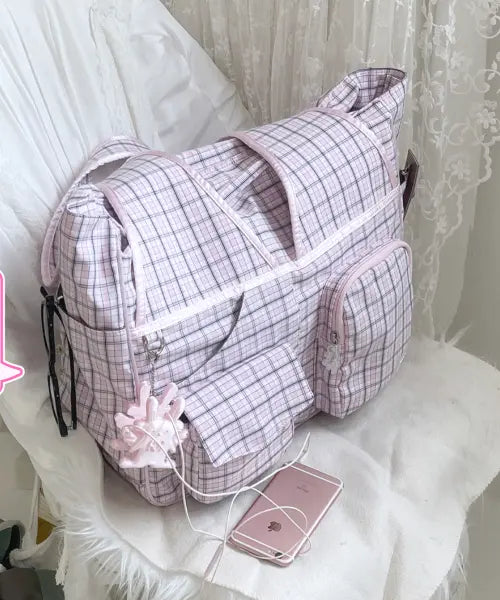 [SIWL107] TIDI Work Bag (Check Pink)