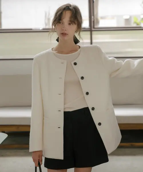 [TILL I DIE] Wool blended tweed jacket [TIFA06JK06]_Ivory