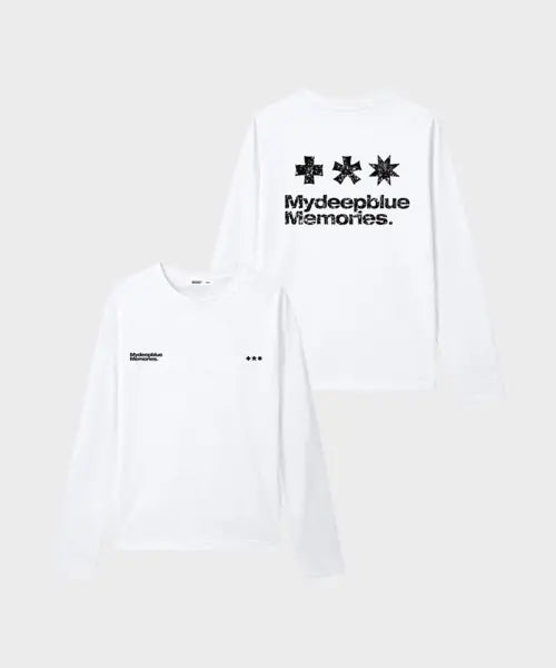 [MY DEEP BLUE MEMORIES] (W/M) CRACK SYMBOL LONG SLEEVE(WHITE)