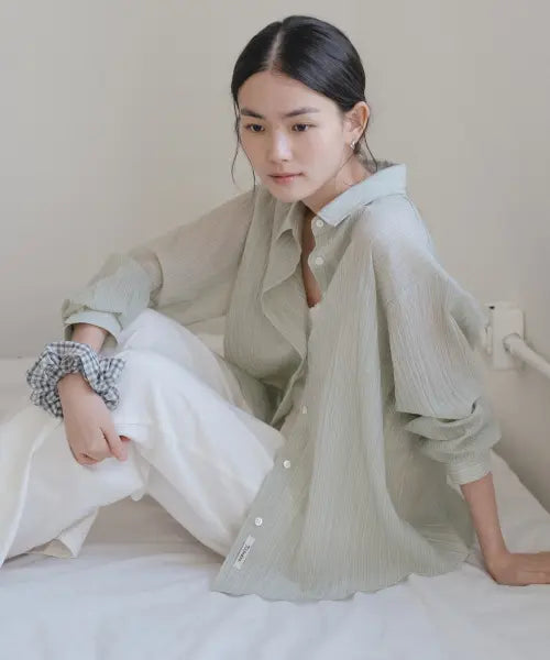 [TILL I DIE] Tencel blended overfit shirt [TISU05SH05]_Green