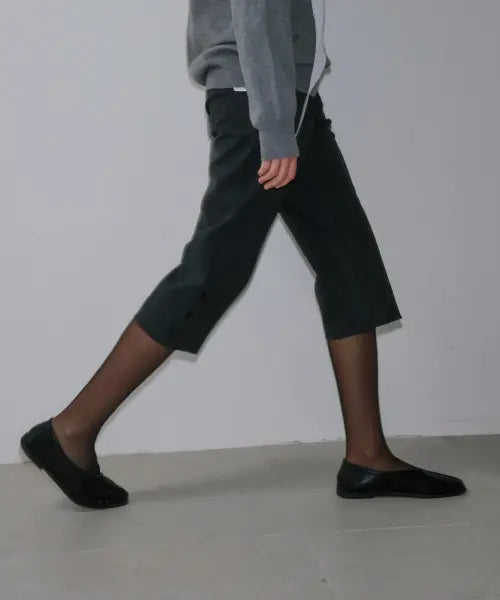 [GARDER] Side Button Capri Pants (Stripe)