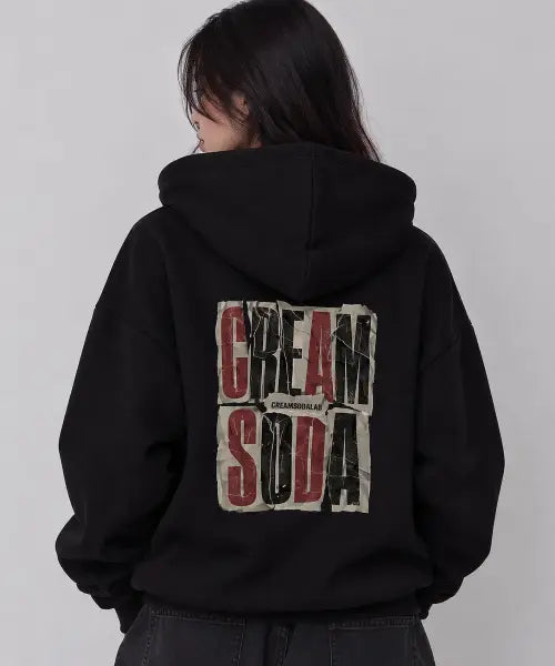 [CREAM SODA LAB] Vintage news paper hoodie / 빈티지 뉴스 페이퍼 후드