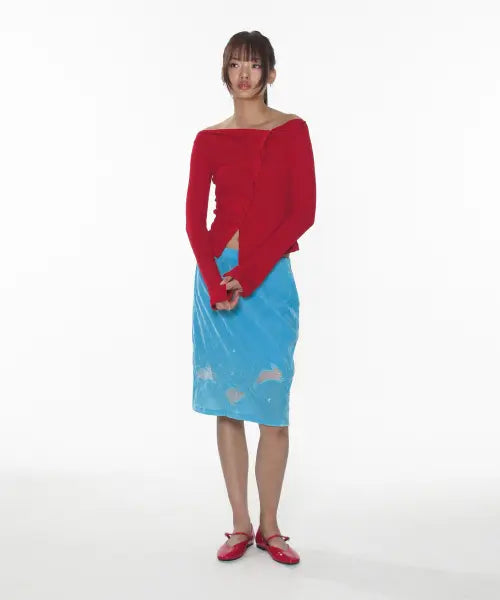 [CRANK] LUCKY BUNNY SKIRT_SKY BLUE / 럭키 버니 스커트_스카이 블루