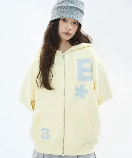 [BAUF] B Logo Zip-Up Hoodie [Yellow] / B logo 후드집업 [옐로우]