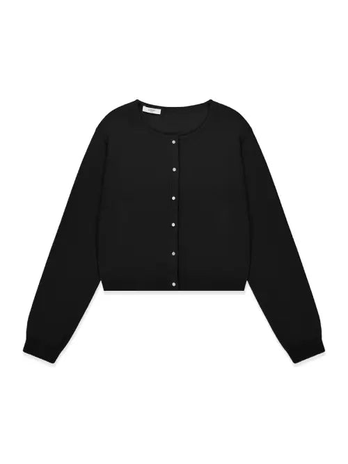 [GLOWNY] G CLASSIC LOOSE FIT CARDIGAN (BLACK)