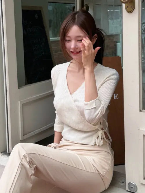 [KINDAME] Wrap knit cardigan / 랩 니트 가디건