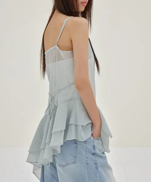 [LONDONDADA] Sheer Flare Layered Dress, GREY