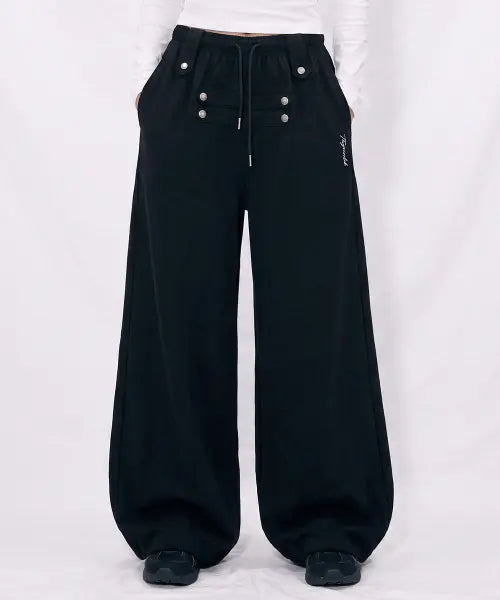 [THE GREEN LAB] Napoleon Button Balloon Jogger Pants [Black] / 나폴레옹 버튼 벌룬 조거 팬츠 [블랙]