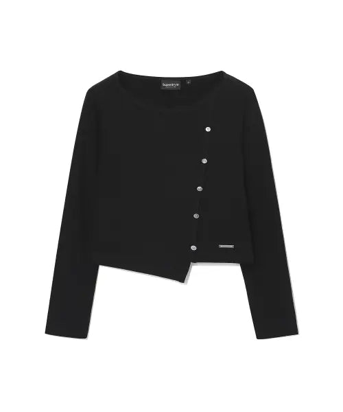 [SUPERDRY] Women's Rib Edge Long Sleeve Black SDFILDQ04BLK / 우먼스 리브 엣지 롱슬리브 블랙 SDFILDQ04BLK