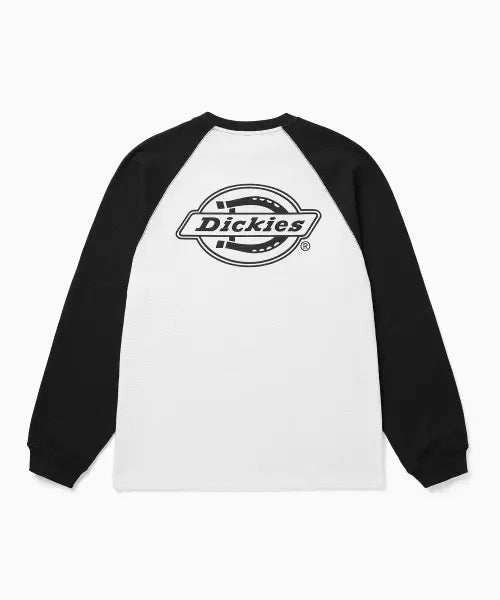 [DICKIES] Monogram Waffle Raglan Long Sleeve / 백 모노 로고 와플 래글런 롱슬리브 Black