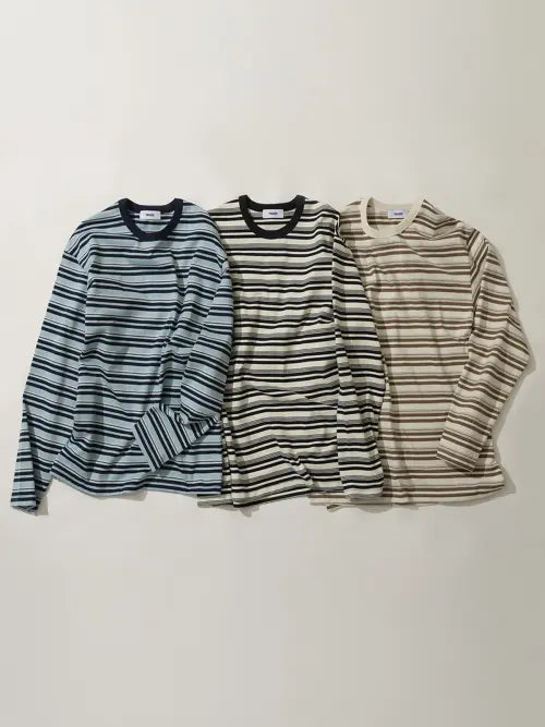 [TMAKER] Daily Multi Stripe Long Sleeve (3 Colors) / 데일리 멀티 스트라이프 롱슬리브 (3 Color)