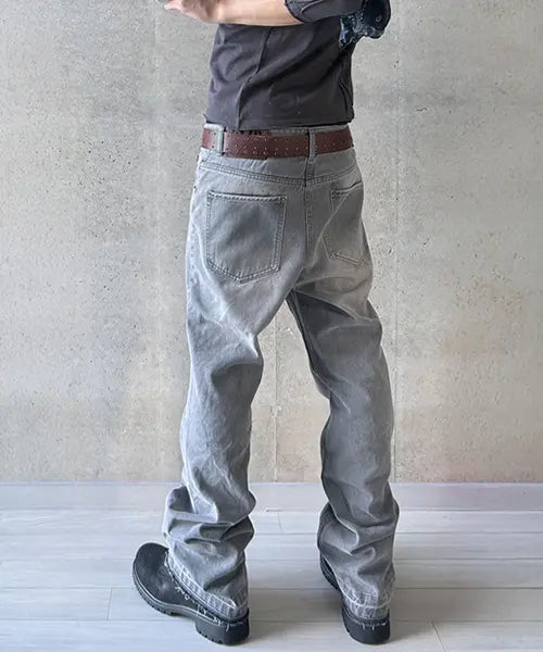 [KICHUL] Lowkey Flare Denim Pants (Grey)