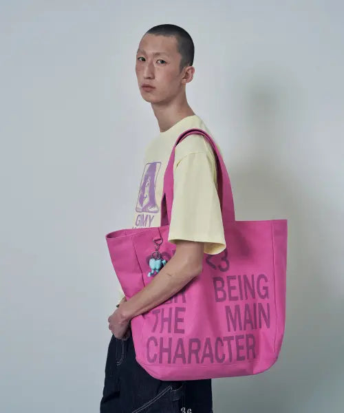 [LOSERS CLUB] LSC SLOGAN BIG ECO BAG PINK / 슬로건 로고 빅 에코백 핑크