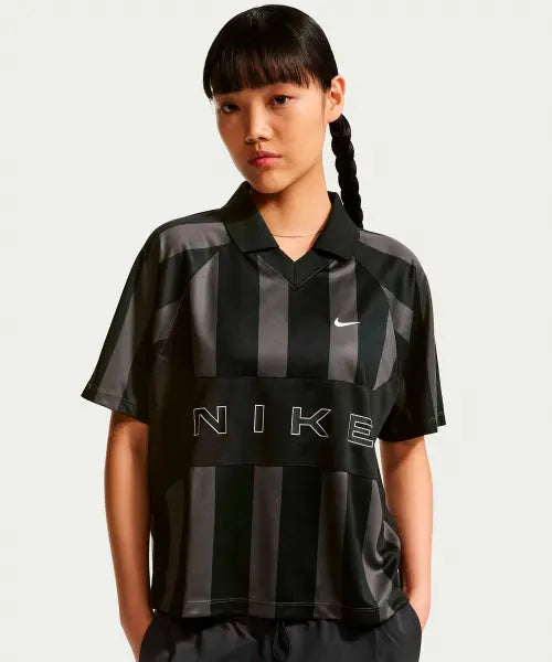 [NIKE] W NSW STREET OS SS STRP JSY - BLACK/BLACK/BLACK/(CHALK) / 스포츠웨어 오버사이즈 저지 W - 블랙:초크 / IO0914-010